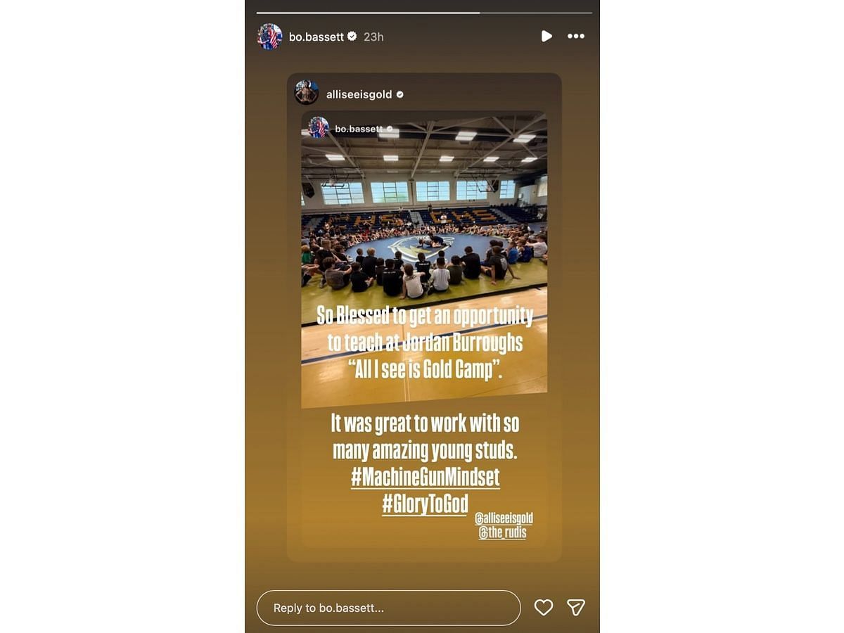 Bassett’s Instagram story